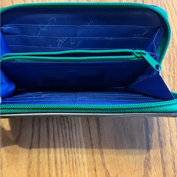 Vera Bradley Green and Pink Patterned Wallet - Picture 5 of 7